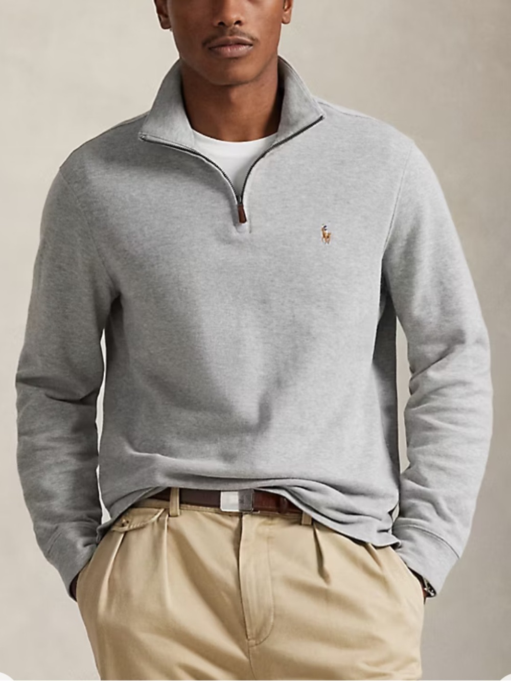Polo Ralph Lauren Double Knit Jaquard Half Zip Sweater